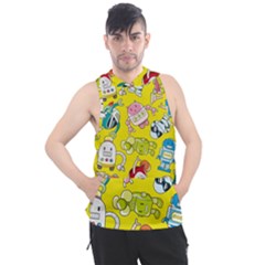 Robot Pattern Lego Men s Sleeveless Hoodie by Cowasu