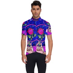 Stained Glass Rose Men s Short Sleeve Cycling Jersey by Cowasu