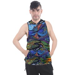 Psychedelic Landscape Men s Sleeveless Hoodie by Cowasu