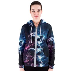 Psychedelic Astronaut Trippy Space Art Women s Zipper Hoodie by Bangk1t