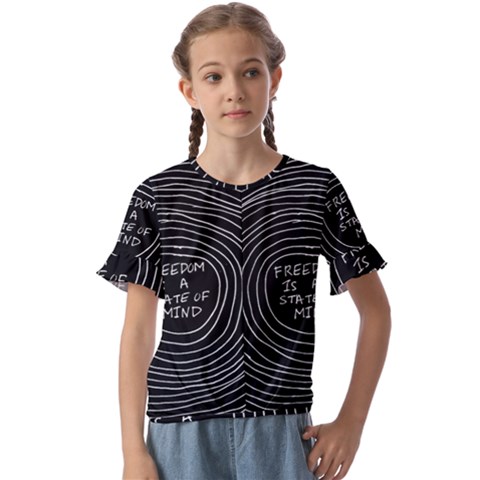 Psychedelic Art Freedom Is A State Of Mind Trippy Quotes Kids  Cuff Sleeve Scrunch Bottom Tee by Bangk1t