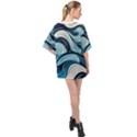 Pattern Ocean Waves Arctic Ocean Blue Nature Sea Oversized Chiffon Top View2