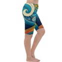 Waves Wave Ocean Sea Abstract Whimsical Abstract Art Cropped Leggings  View3