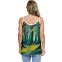 Ai Generated Trees Forest Mystical Forest Nature Art Casual Spaghetti Strap Chiffon Top View4