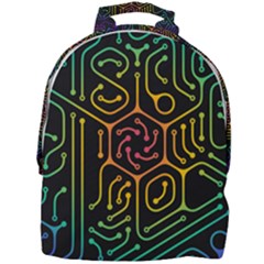 Circuit Hexagonal Geometric Pattern Background Pattern Mini Full Print Backpack by Ndabl3x
