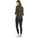 Circuit Hexagonal Geometric Pattern Background Pattern Loose Horn Sleeve Chiffon Blouse View2