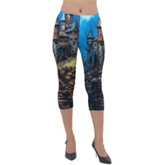 Castle Fantasy Lightweight Velour Capri Leggings  by Ndabl3x