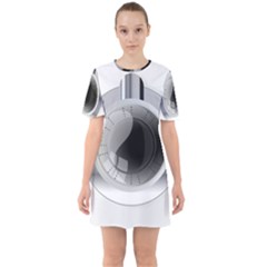Washing Machines Home Electronic Sixties Short Sleeve Mini Dress by Cowasu
