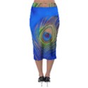 Blue Peacock Feather Midi Pencil Skirt View2