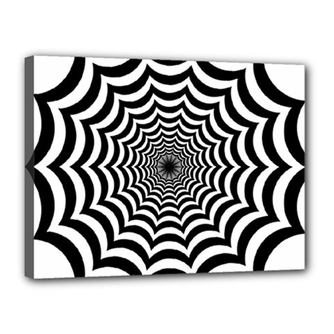 Spider Web Hypnotic Canvas 16  X 12  (stretched) by Amaryn4rt
