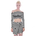 Spider Web Hypnotic Off Shoulder Top with Mini Skirt Set View1