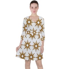 Seamless Repeating Tiling Tileable Quarter Sleeve Ruffle Waist Dress by Amaryn4rt