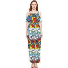 Seamless Repeating Tiling Tileable Draped Sleeveless Chiffon Jumpsuit by Amaryn4rt