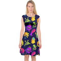Space Patterns Capsleeve Midi Dress by Amaryn4rt