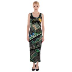 Computer Ram Tech - Fitted Maxi Dress by Amaryn4rt