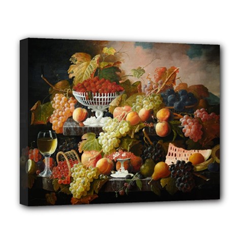 Abundance Of Fruit Severin Roesen Deluxe Canvas 20  X 16  (stretched) by Amaryn4rt