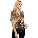 Abundance Of Fruit Severin Roesen Bow Sleeve Button Up Top View3