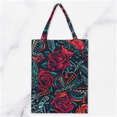 Vintage Flash Tattoos Designs Seamless Pattern Classic Tote Bag by Amaryn4rt