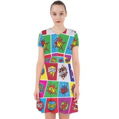 Pop Art Comic Vector Speech Cartoon Bubbles Popart Style With Humor Text Boom Bang Bubbling Expressi Adorable In Chiffon Dress by Amaryn4rt