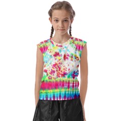 Pattern Decorated Schoolbus Tie Dye Kids  Raglan Cap Sleeve Tee by Amaryn4rt