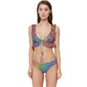 Bubbles Rainbow Colourful Colors Low Cut Ruffle Edge Bikini Set View1