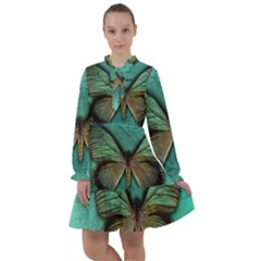 Butterfly Background Vintage Old Grunge All Frills Chiffon Dress by Amaryn4rt
