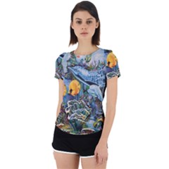 Colorful Aquatic Life Wall Mural Back Cut Out Sport Tee by Simbadda