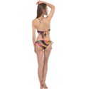Abstract Colorful Background Wavy Cross Front Halter Bikini Set View2