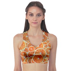 Oranges Background Texture Pattern Sports Bra by Simbadda