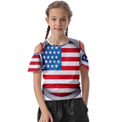 United Of America Usa Flag Kids  Butterfly Cutout Tee by Celenk