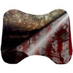 Independence Day Background Abstract Grunge American Flag Head Support Cushion by Ravend