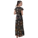 Background Metal Pattern Texture Flutter Sleeve Maxi Dress View2