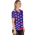 Usa Independence Day July Background Women s V-Neck Scrub Top View3