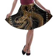 Dragon Pentagram A-line Skater Skirt by Amaryn4rt