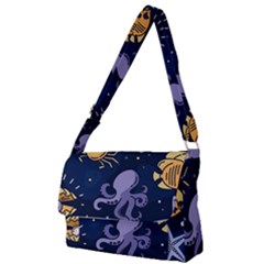 Marine-seamless-pattern-thin-line-memphis-style Full Print Messenger Bag (s) by uniart180623