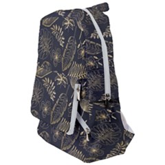 Elegant-pattern-with-golden-tropical-leaves Travelers  Backpack by uniart180623