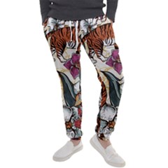 Natural-seamless-pattern-with-tiger-blooming-orchid Men s Jogger Sweatpants by uniart180623