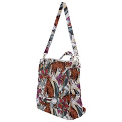 Natural-seamless-pattern-with-tiger-blooming-orchid Crossbody Backpack by uniart180623