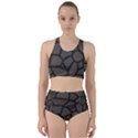 Cartoon-gray-stone-seamless-background-texture-pattern Racer Back Bikini Set View1