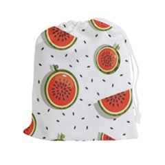 Seamless-background-pattern-with-watermelon-slices Drawstring Pouch (2xl) by uniart180623