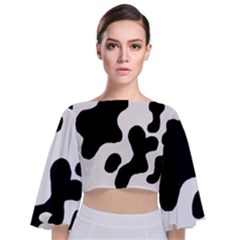 Cow Pattern Tie Back Butterfly Sleeve Chiffon Top by uniart180623