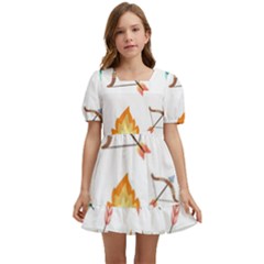 Cute-cartoon-native-american-seamless-pattern Kids  Short Sleeve Dolly Dress by uniart180623
