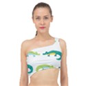 Cute-cartoon-alligator-kids-seamless-pattern-with-green-nahd-drawn-crocodiles Spliced Up Bikini Top  View1