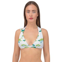 Cute-cartoon-alligator-kids-seamless-pattern-with-green-nahd-drawn-crocodiles Double Strap Halter Bikini Top by uniart180623