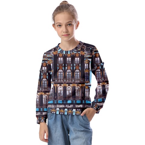 Catherine-s-palace-st-petersburg Kids  Long Sleeve Tee With Frill  by uniart180623