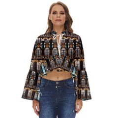 Catherine-s-palace-st-petersburg Boho Long Bell Sleeve Top by uniart180623