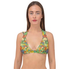Seamless Pattern With Doodle Bunny Double Strap Halter Bikini Top by uniart180623