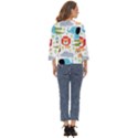 Seamless-pattern-vector-with-animals-cartoon Cut Out Wide Sleeve Top View4