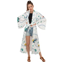 Cute-children-s-seamless-pattern-with-cars-road-park-houses-white-background-illustration-town Maxi Kimono by uniart180623