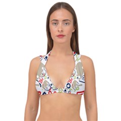 Animals-pattern Double Strap Halter Bikini Top by uniart180623